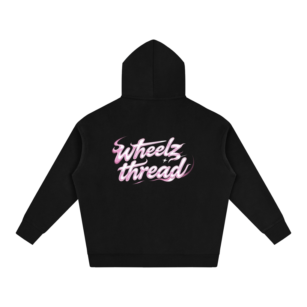 Pink fire wheelz thread hoodie