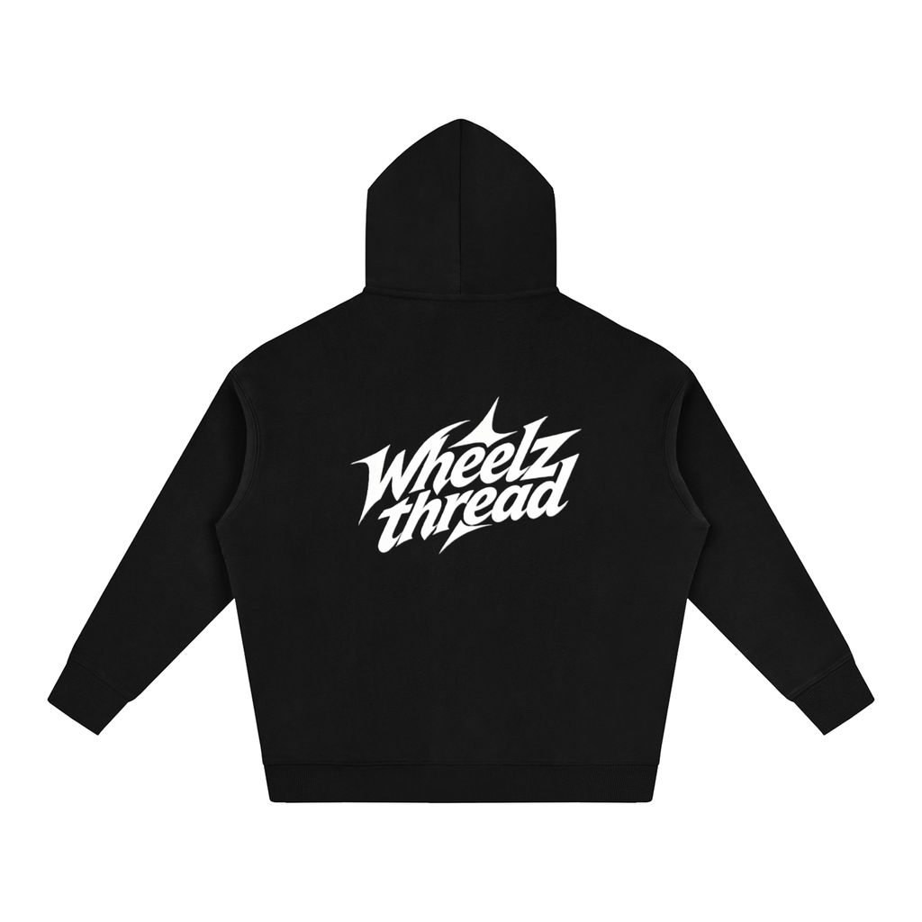 Black graffiti style wheelz thread hoodie